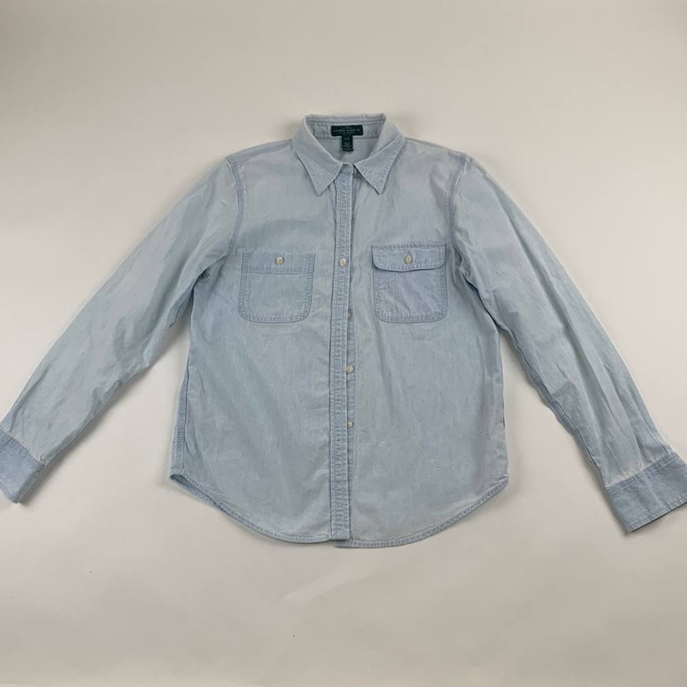 Polo Ralph Lauren Women's  Long Sleeve Button Down Light blue Shirt Size S